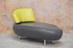 ZGAN fraaie grijze leren Leolux Kikko design chaise longue, Huis en Inrichting, Leolux, Leolux, 100 tot 125 cm, Design