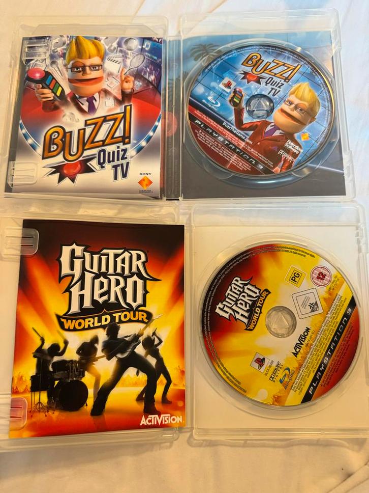 PS3 Games: Buzz! Quiz TV & Guitar Hero World Tour, Spelcomputers en Games, Games | Pc, Gebruikt, Muziek, 3 spelers of meer, Vanaf 12 jaar