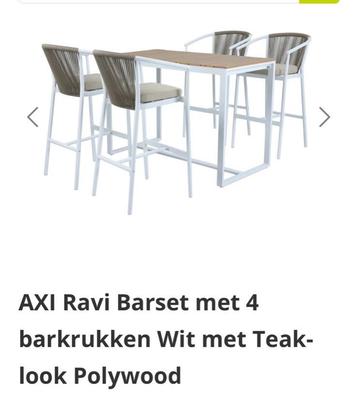 Nieuwe Barset met 4 Witte Krukken €399,00 beschikbaar voor biedingen