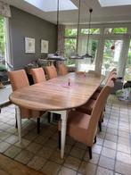 Acht hoge eetkamerstoelen, Huis en Inrichting, Stoelen, Ophalen, Gebruikt, Bruin, Landelijk klassiek