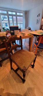 Vier klassieke eetkamerstoelen, Huis en Inrichting, Stoelen, Ophalen, Hout, Gebruikt, Bruin