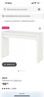 MALM toilettafel, Huis en Inrichting, Tafels | Kaptafels, Ophalen, Hout, Minder dan 100 cm