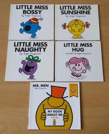 4 x Little Miss + 1 x Mr. Men boekje Roger Hargreaves - Eng. beschikbaar voor biedingen