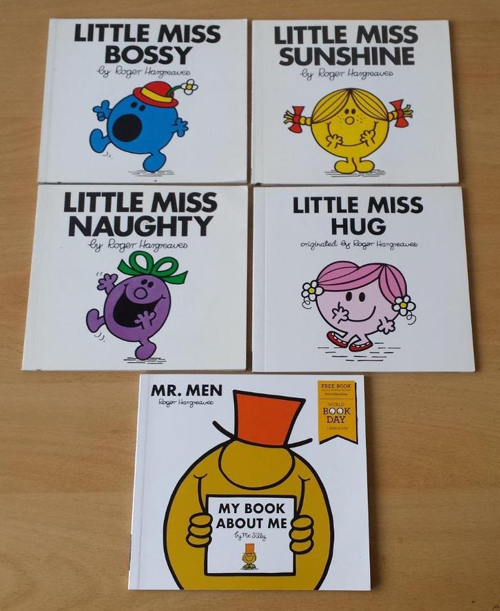 4 x Little Miss + 1 x Mr. Men boekje Roger Hargreaves - Eng., Boeken, Kinderboeken | Jeugd | onder 10 jaar, Gelezen, Fictie algemeen