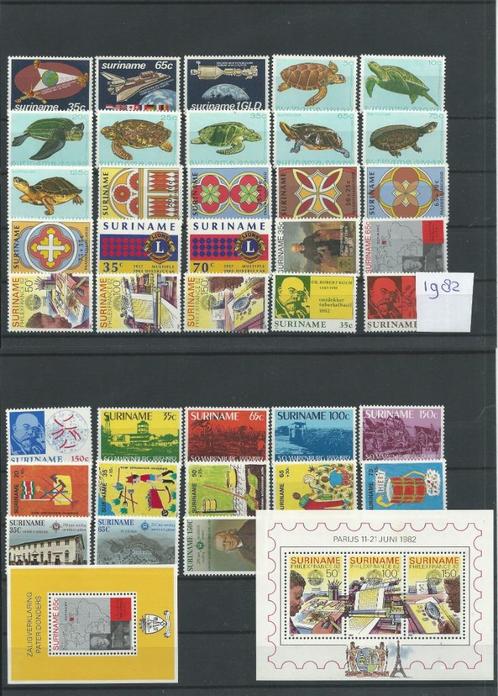 Suriname 1982, complete jaargang, Postfris., Postzegels en Munten, Postzegels | Suriname, Postfris, Verzenden