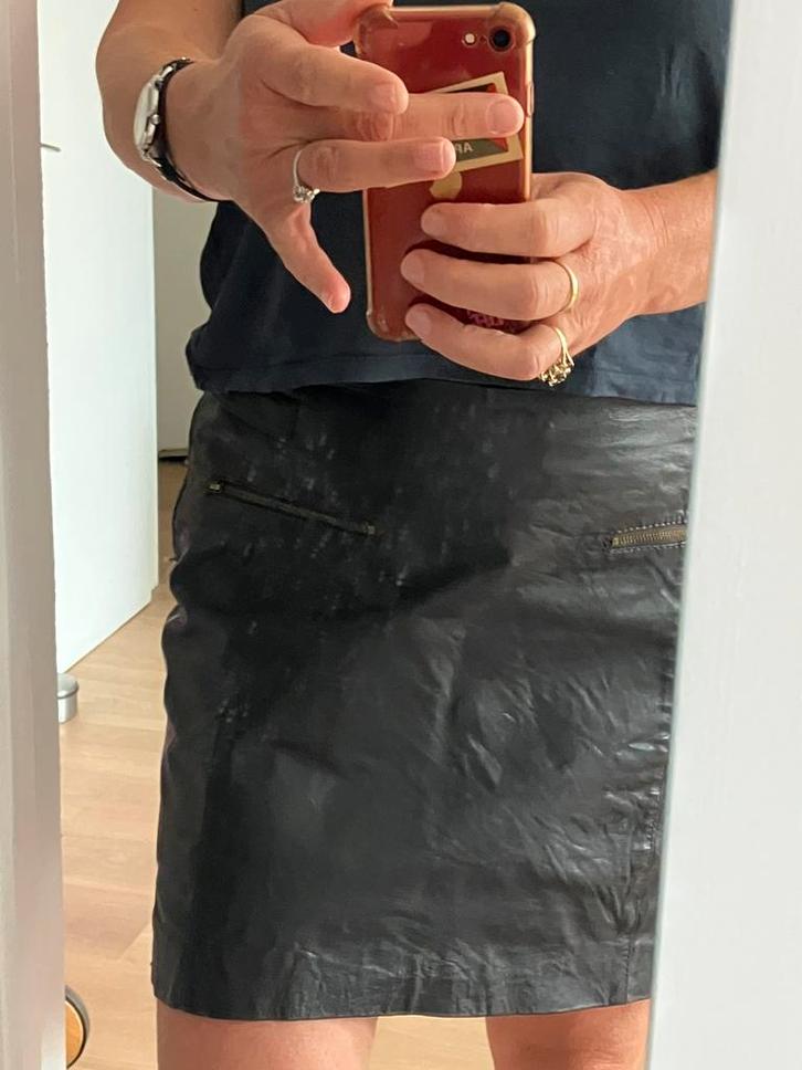 Leren rokje expresso, Kleding | Dames, Rokken, Zo goed als nieuw, Maat 42/44 (L), Bruin, Ophalen of Verzenden