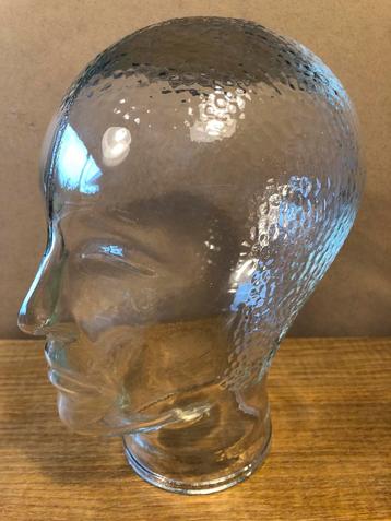 Vintage glazen hoofd kop retro koptelefoon mannequin beschikbaar voor biedingen