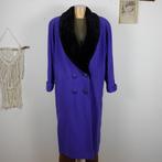 Gil Bret paars maxi jas met zwarte faux bont kraag 38 40, Maat 38/40 (M), Verzenden, Paars, Second Glow