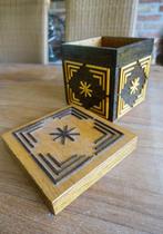 houten folklore sier opberg kist met deksel, Huis en Inrichting, Woonaccessoires | Kisten, Minder dan 50 cm, 50 tot 100 cm, Nieuw