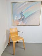 Vintage Abstract schilderij Lee Reynolds '80 goud lijst doek, Antiek en Kunst, Ophalen