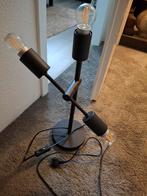 Moderne zwarte tafellamp met 3 lampen, Ophalen, Zo goed als nieuw, Metaal, Modern