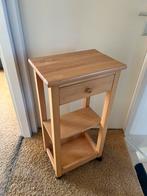 Te Koop : Bijzettafeltje Bartrolley Hout Tafeltje op Wielen, Ophalen, Minder dan 55 cm, Gebruikt, 60 cm of meer