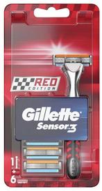 Gillette Sensor 3 RED EDITION Scheermesjes - 6 Mesjes, Nieuw, Ophalen of Verzenden, Verzorging