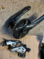 Crank, shifter en voorderailleur - Shimano, Ophalen of Verzenden, Gebruikt, Mountainbike, Crankstel of Pedalen
