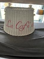 Rieten Lampenkap Rivièra Maison - Wit/Roze, Huis en Inrichting, Lampen | Lampenkappen, Wit, Rond, Ophalen of Verzenden, Zo goed als nieuw