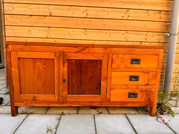 Teak TV Meubel - 130x50x66cm - 3 Lades & 2 Deuren beschikbaar voor biedingen