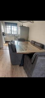 Eettafel met 6 eetkamerstoelen, Huis en Inrichting, Tafels | Eettafels, 200 cm of meer, Rechthoekig, 50 tot 100 cm, Ophalen of Verzenden