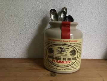 Brocante franse grespot, mosterdpot. beschikbaar voor biedingen