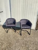 2 stuks eetkamer stoelen Pellaro tower living antraciet stof, Ophalen, Twee, Nieuw, Metaal