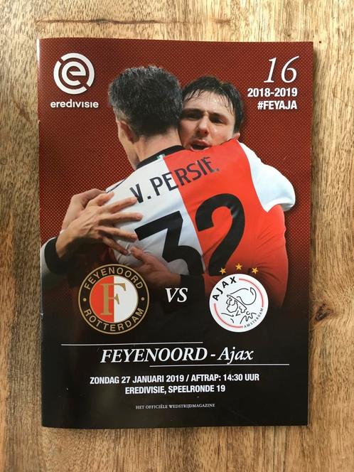 Feyenoord Rotterdam-Ajax Amsterdam ProgrammaBoekje, Verzamelen, Sportartikelen en Voetbal, Ophalen of Verzenden