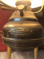 Hanglamp / olielamp koper -  American coop 1850 - olie lamp, Ophalen of Verzenden, Glas, Klassiek / antiek, Minder dan 50 cm