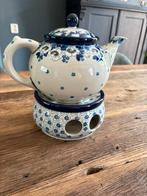 Bunzlau theepot met theelicht, Huis en Inrichting, Keuken | Servies, Keramiek, Overige typen, Ophalen of Verzenden, Zo goed als nieuw