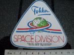 sticker Fokker space division logo, Verzamelen, Verzenden, Zo goed als nieuw, Bedrijf of Vereniging