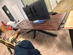 GRATIS Tafel hout met zwarte onderstel, Huis en Inrichting, Tafels | Eettafels, Ophalen, Gebruikt, 200 cm of meer, 50 tot 100 cm
