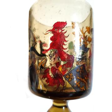 Vintage Duitse glas - handgemaakt en handgeschilderd beschikbaar voor biedingen