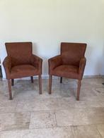 2 luxe eetkamerstoelen in cognac kleur, Ophalen, Gebruikt, Twee, Bruin