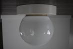 Lamp retro vintage design glas wit kunststof plafonlamp UFO, Ophalen of Verzenden, Gebruikt, Glas, Spage age
