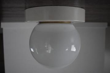 Lamp retro vintage design glas wit kunststof plafonlamp UFO beschikbaar voor biedingen