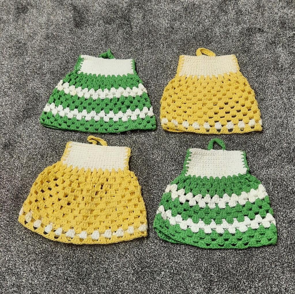 Set van twee retro handgemaakte pannenlappen, Ophalen of Verzenden