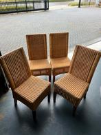 4 Rieten Stoelen - Stevig en Comfortabel, Ophalen, Gebruikt, Bruin, Riet of Rotan