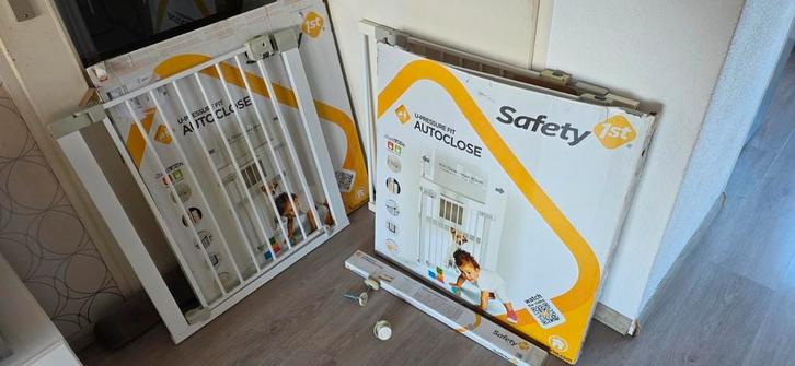 1x Traphek zonder boren+eventueel verlengstuk - Safety 1st, Kinderen en Baby's, Traphekjes, Zo goed als nieuw, Klemhekje, Metaal of IJzer