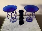 Jozephina Krosno Octopus Blauw Glas Polen, Antiek en Kunst, Antiek | Glas en Kristal, Ophalen of Verzenden