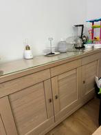 Massief Eiken Salontafel + Dressoir - Lichte Kleur, Huis en Inrichting, Kasten | Dressoirs, 100 tot 150 cm, Eikenhout, Ophalen of Verzenden