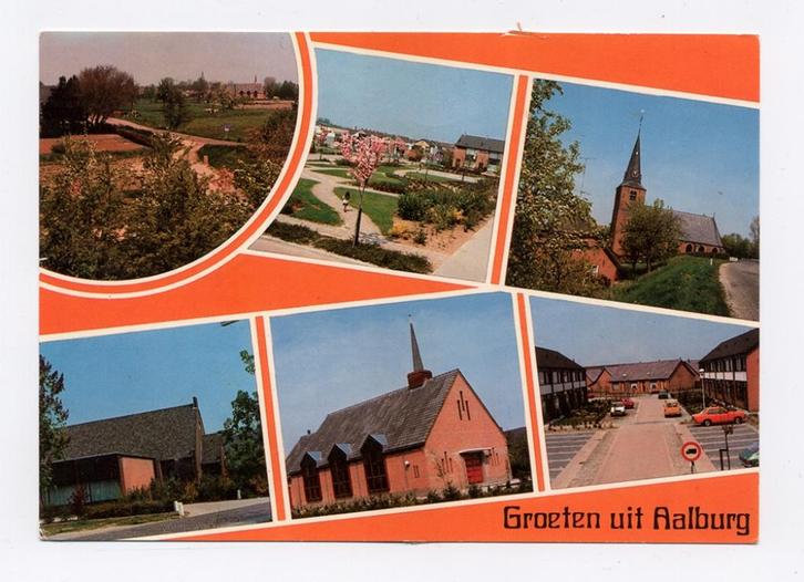 Groeten uit Aalburg - Wijk en Aalburg - kerken auto's, Verzamelen, Ansichtkaarten | Nederland, Gelopen, Noord-Brabant, 1980 tot heden
