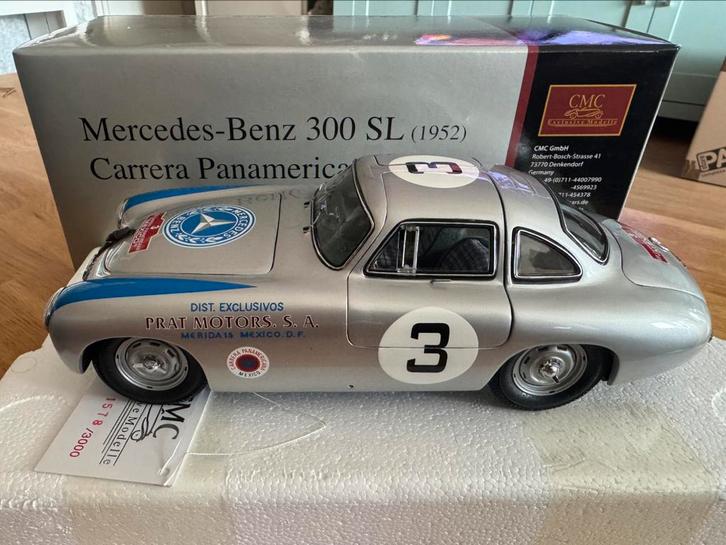 CMC 1/18 Mercedes Benz 300SL Pan -Am #3 1952, Hobby en Vrije tijd, Modelauto's | 1:18, Nieuw, Auto, Overige merken, Ophalen of Verzenden