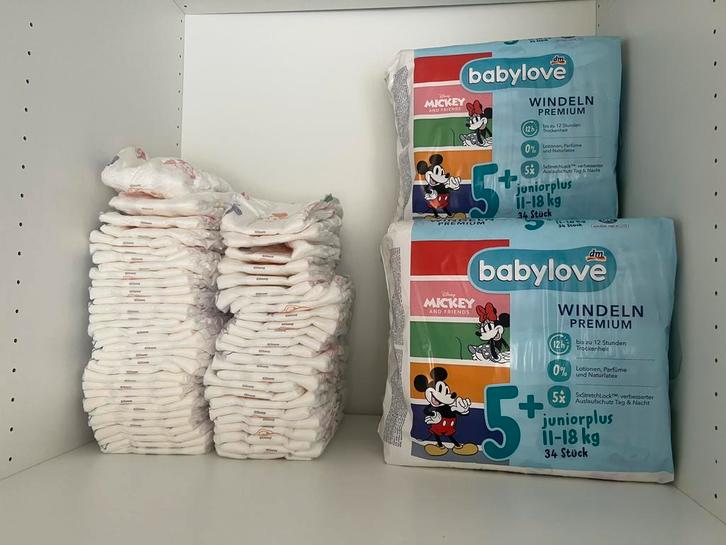 Babylove Premium luiers maat 5+ (159 stuks) –€0,13 per luier, Kinderen en Baby's, Overige Kinderen en Baby's, Nieuw, Ophalen of Verzenden