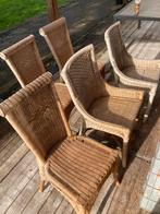 5 rotanstoelen, Tuin en Terras, Tuinstoelen, Ophalen, Gebruikt, Rotan