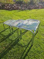 Vintage Space Age Mimiset – Chroom & Rookglas (Jaren ’70), Huis en Inrichting, Ophalen, Minder dan 45 cm, Minder dan 55 cm, Rechthoekig