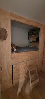 Dubbele bedstee + extra bedstee (bestede, bedstedes), Ophalen, Gebruikt, Bruin, Tweepersoons