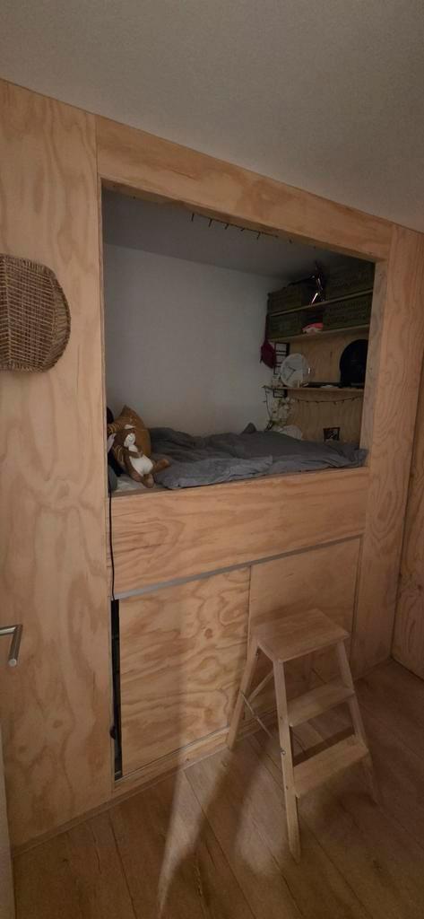 Dubbele bedstee + extra bedstee (bestede, bedstedes), Huis en Inrichting, Slaapkamer | Bedden, Gebruikt, Tweepersoons, Overige maten