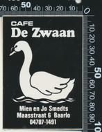 Sticker: Cafe De Zwaan - Baarlo (3), Verzamelen, Ophalen of Verzenden, Zo goed als nieuw, Bedrijf of Vereniging