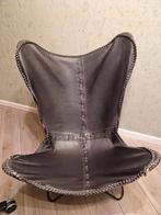 Riverdale - Leren vlinderstoel met stalen frame, Ophalen, Gebruikt, Zwart, Vintage