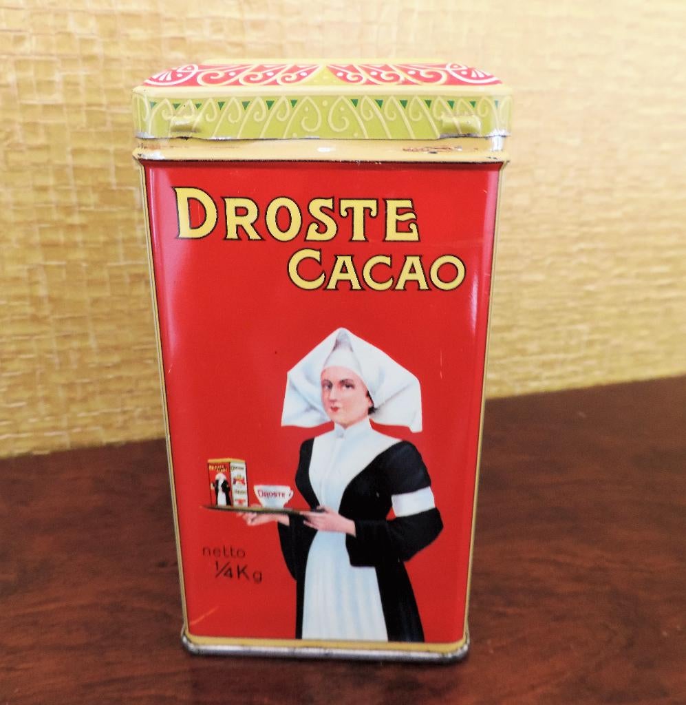 Vintage Droste Cacao blik, Ophalen of Verzenden, Gebruikt, Overige, Droste