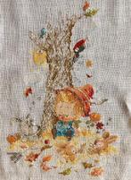 Borduurwerk, zijde, dutje, vintage, Hobby en Vrije tijd, Borduren en Borduurmachines, Ophalen