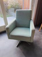 Mintgroene draai fauteuil, Huis en Inrichting, Fauteuils, Ophalen, Gebruikt, Minder dan 75 cm, Stof