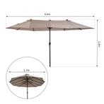 Dubbele Parasol 460x270 Koffie, Verzenden, Nieuw, 2 tot 3 meter, Stokparasol
